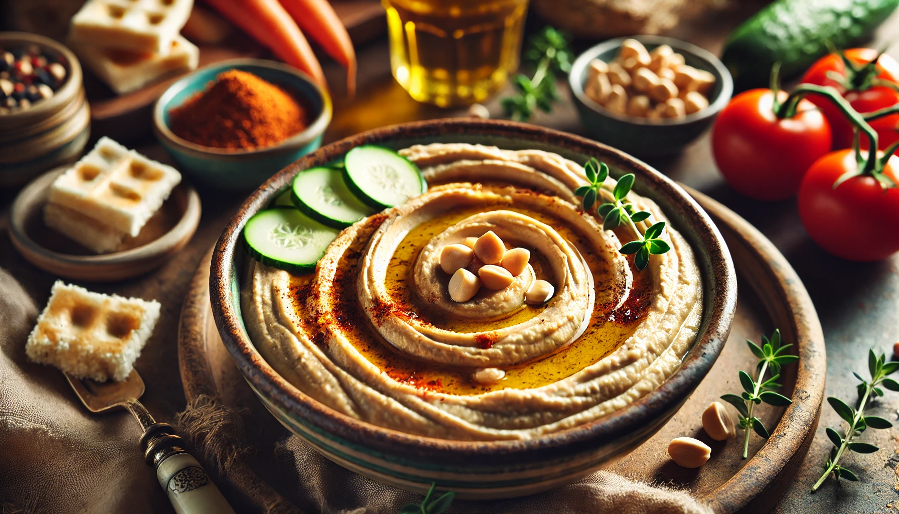 Hummus mit einem Hauch von Erdnussbutter